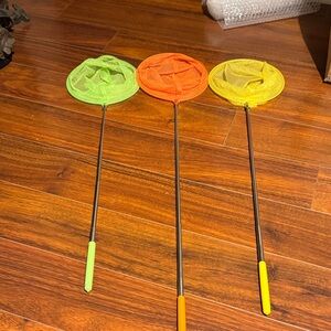 New Colorful Kids Butterfly Nets Set Lot of 3